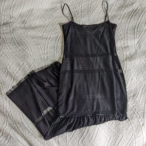 French Connection Black Lace dress with sheer bottom size 8